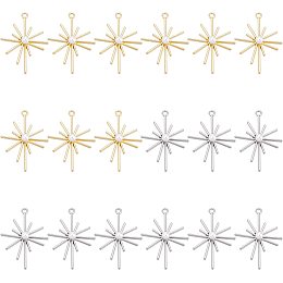 SUPERFINDINGS 20Pcs 2 Colors Alloy Star Pendants Star Dangle Charms with Acrylic Pearl Beads Celestial Pendants Jewelry Findings for DIY Craft Bracelet Necklace Jewelry Making