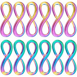 NBEADS 30 Pcs Infinity Link Connector, Infinity Symbol Connectors Link Charms Pendants Alloy Connector Charms for Bracelets Necklace Jewelry Making or DIY Crafts, Rainbow Color