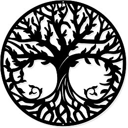 NBEADS Tree of Life Metal Wall Art Decor, 11.8" Black Wall Hanging Decor Silhouette Wall Art for Home Bedroom Living Room Bathroom Kitchen Office Garden Hotel Wall Decoration