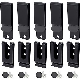 CHGCRAFT 16pcs Metal Belt Clip Holster Belt Clip Buckle Spring Hook Belt Clip with 16pcs Rivets for Belt Bag Leather DIY, 53x25.5x10.5mm, Hole: 3.8mm