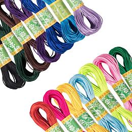 PandaHall Elite 300 Yards Satin Nylon Trim Cord 1.5mm Rattail Silk Cord String for Macrame Necklace Bracelet Beading Cord Jewelry Making, 15 Colors