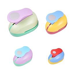 PandaHall Elite 4 pcs 4 Sizes Flat Round Shape Paper Punch Hole Puncher for Scrapbook Engraving Greeting Card Making DIY Craft Making, Random Color