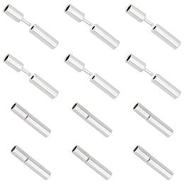 ARRICRAFT Brass Bayonet Clasps, Column, Platinum, 14x3mm, Hole: 2mm, 50pcs/box