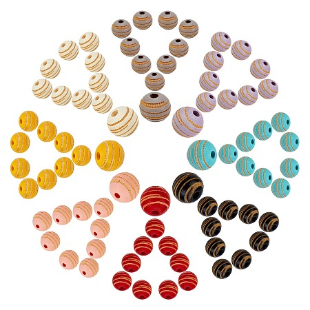 SUNNYCLUE 80Pcs 8 Colors Natural Wood Beads 10mm Round Wooden Beads Hole 2.5mm Craft Handmade Polished Wood Loose Spacer Beads for Bracelet Necklace Jewelry Making DIY Crafts Supplies