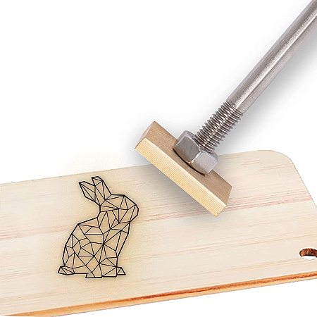 OLYCRAFT Wood Leather Cake Branding Iron 1.2 inch Branding Iron Stamp Custom Logo BBQ Heat Bakery Stamp with Brass Head & Wood Handle for Woodworking Baking Handcrafted Design - Rabbit