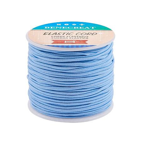 BENECREAT 2mm 55 Yards Elastic Cord Beading Stretch Thread Fabric Crafting Cord for Jewelry Craft Making (LightSkyBlue)