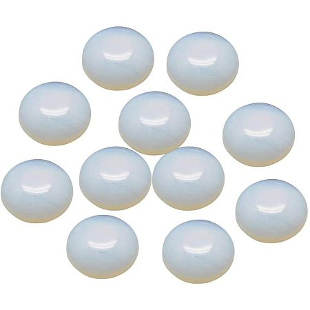 ARRICRAFT craft 50pcs Laser-Light Opalite Cabochons Flat Round Cabochons Undyed Gemstone Tiles for Pendants and Rings Making or Blank Bezel Trays 12x5mm