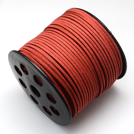 Faux Suede Cord, Faux Suede Lace, FireBrick, 2.7x1.4mm; about 90m/roll