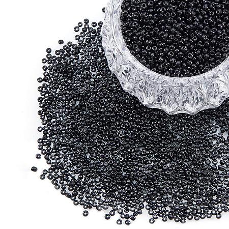 ARRICRAFT 6/0 Glass Seed Beads Round Pony Bead Diameter 4mm About 4500Pcs for Jewelry DIY Craft Black Opaque Colors