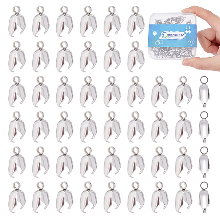 DICOSMETIC 100Pcs Pinch Bails Pendant Pinch Clip Bail Clasp Dangle Bead Pendant Finish Necklace Clasps Snap on Clasp Hooks Buckles Charm Connection for DIY Jewelry Making, Hole: 2.3mm