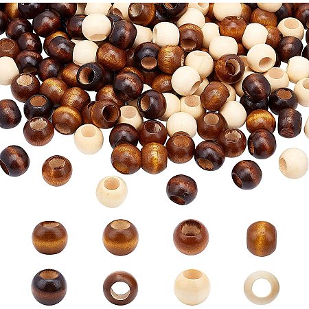 PandaHall Elite 150pcs 20mm Wood Beads 3 Colors Rondelle Wood Beads Wood Spacer Beads Wooden Loose Beads with 10mm Large Hole for DIY Jewelry Craft Handmade Making Bead Garlands Wall Hanging Decor