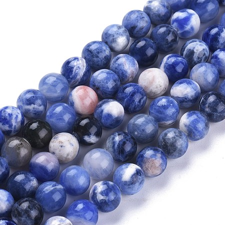 ARRICRAFT Natural Sodalite Beads Strands, Round, 8.5mm, Hole: 1.2mm, about 46pcs/Strand, 15.55 inches(39.5cm)
