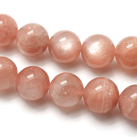 Arricraft Grade AAA Natural Gemstone Sunstone Round Beads Strands, 4mm, Hole: 1mm, about 92pcs/strand, 15.5 inches