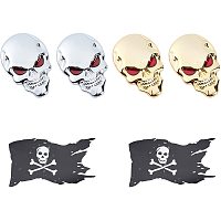 SUPERFINDINGS 4sets Alloy 3D Skeleton Skull Emblem Decals Stickers with 2sheets PET Skull Skeleton Weatherproof Decal Sticker Car Badge Decals for Decorate Cars Bumper Motorcycle Truck