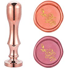 CRASPIRE Wax Seal Stamp Magnolia Flower Sealing Wax Stamps Retro Brass Stamp Wax Seal 25mm Removable Brass Heads Bamboo Copper Handle for Envelope Invitation Wedding Embellishment Decoration Gift