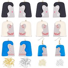 OLYCRAFT 92pcs 3D Printed Abstract Face Charm Earrings Acrylic Earring Pendants Earring Pendants Statement Jewelry Findings Accessories with Earring Hooks Jump Rings for Jewelry Making - 6 Styles