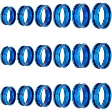 UNICRAFTALE 18pcs Blue Blank Core Ring 6 Size Stainless Steel Blank Finger Ring Hypoallergenic Inlay Ring Round Grooved Empty Ring Blanks for Jewelry Making US Size 6~11