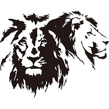 SUPERDANT Black and White Lion Theme Wall Decals 2 Lion Head Face Wall Stickers Decor Vinyl Wall Decor Stickers DIY Wall Art Wall Decals Sticker Decor for Living Room Bedroom Wall Decals