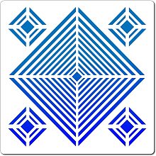 GORGECRAFT Rhombus Stencil Geometric Pattern Drawing Templates 30x30cm Large Reusable Plastic Square Stencil Sign for Painting on Wood Wall Scrapbook Card Floor DIY Furniture Decor Crafts