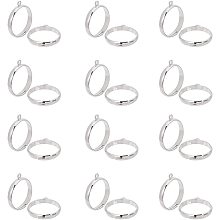 Arricraft 100pcs Adjustable Brass Blank Ring Base with Loop for DIY Crafts Jewelry Makings