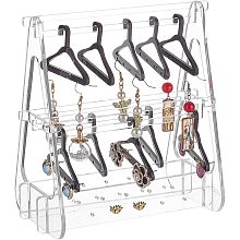 PandaHall Elite 60 Holes Earring Stand Earring Hanger Rack Acrylic Earring Hanger Rack with Mini Hangers 2 Tiers Earring Hanging Organizer for Selling Woman Earring Ear Stud Merchant Show