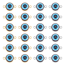 UNICRAFTALE 60Pcs 2 Colors Evil Eye Connector Charms Blue Resin Eye Link Charms with 304 Stainless Steel Double Loops 13.5mm Connector Pendants Earring Pendants Bracelet Pendants for Jewelery Making