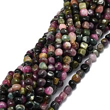 Natural Tourmaline Beads Strands, Chip, 6~7x5~6x4~5mm, Hole: 1mm, about 70pcs/strand, 16.14''(41cm)