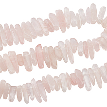 OLYCRAFT 16 Inch Strand Rose Quartz Beads Crystal Quartz Points Beads Natural Bullet Shape Quartz Crystal Beads Strand Pink Clear Quartz Crystal Beads for Bracelets Necklaces Jewelry Crafts Making