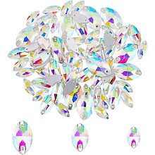 SUPERFINDINGS 85pcs 3 Styles Horse Eye Crystal Glass Rhinestones Sewing Rhinestones Flatback Stone with 2 Holes for Jewelry Making DIY Crafts Clothes Shoes Wedding Fishing Tool Decoration