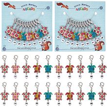 NBEADS 20 Pcs Turtle with Number Stitch Markers, Alloy Enamel Crochet Stitch Marker Charms Zinc Alloy Lobster Claw Clasps Locking Stitch Marker for Knitting Weaving Sewing Jewelry Making