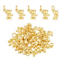 CHGCRAFT 20Pcs Golden Bear Charms Bear Pendent Alloy Charms with Jump Rings for DIY Jewelry Making Finding Kit, 0.53x0.53x0.2inch