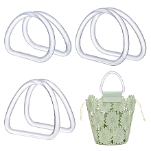 PandaHall Elite 3 Sizes D Shape Handbag Handles, 6pcs Clear Handles Replacement Decorative Purse Handle Plastic Bag Handle for Straws Beach Handbags Macrame Crocheted Purse Making