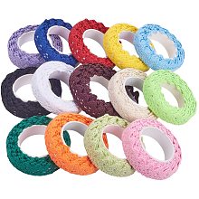 PandaHall Elite 28 Yards 14 Colors Lace Ribbon Self Adhesive Lace Tape 5/8" Cotton Lace Ribbon Lace Trim Scrapbook Tape Card Making Supplies, 2yards/Roll