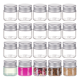 BENECREAT Glass Empty Cosmetic Containers, with Aluminum Screw Top Lids, Clear, 3x3.2cm, Inner Diameter: 2.1cm, Capacity: 10ml(0.34fl. oz)