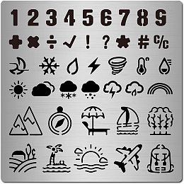 CREATCABIN Sign Metal Stencils Die Cuts Plaques Cutting Dies Number Weather for Painting DIY Scrapbooking Craft Photo Album Decorative Embossing Wood Burning Paper Card Making 6.3 x 6.3 Inch