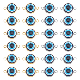 UNICRAFTALE 60Pcs 2 Colors Evil Eye Connector Charms Blue Resin Eye Link Charms with 304 Stainless Steel Double Loops 13.5mm Connector Pendants Earring Pendants Bracelet Pendants for Jewelery Making