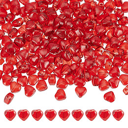 ARRICRAFT 200Pcs Imitation Jade Glass Beads, Heart, Dark Red, 6x6x4mm, Hole: 0.7mm