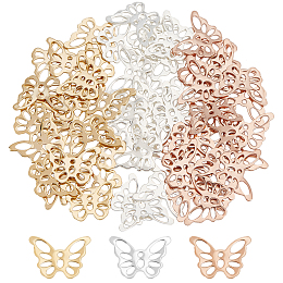 DICOSMETIC 60Pcs 3 Colors Butterfly Pendants Stainless Steel Cute Butterfly Charms Insect Pendants Animal Pendants Open Back Frame Charms for DIY Bracelet Necklace Earrings Making