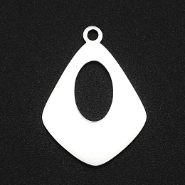 Honeyhandy 201 Stainless Steel Pendants, Laser Cut, Hollow, Kite, Stainless Steel Color, 22x15.5x1mm, Hole: 1.6mm