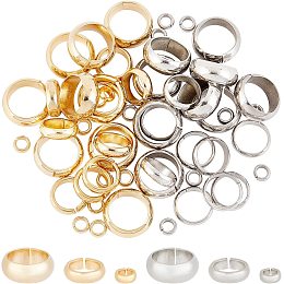 UNICRAFTALE 60Pcs 2 Colors Stainless Steel Link Rings Closed but Unsoldered Connectors Rings Metal Jewelry Connectors for Jewelry Making 2.9~10.5mm Inner Dia