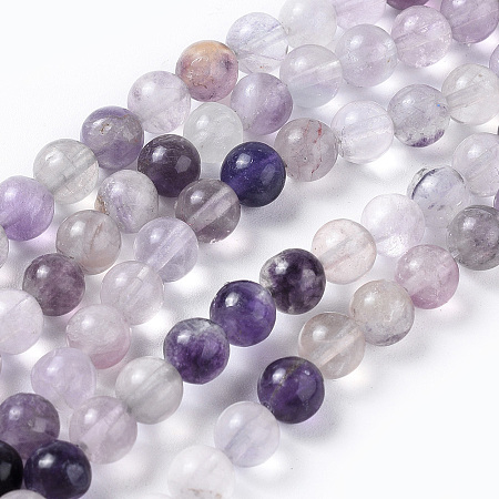 Arricraft Natural Fluorite Beads Strands, Round, 6mm, Hole: 1mm, about 68pcs/strand, 15.3 inches(39cm)