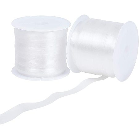 NBEADS Clear Elastic Strap, 2 Sizes 30M Total Plastic Stretchable Adjustable Cord for DIY Shoulder Bra Clothes Sewing Project, 6mm/10mm