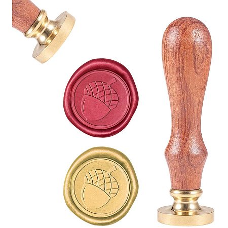 CRASPIRE Pine Cone Wax Seal Stamp, Wax Sealing Stamps Vintage Wax Seal Stamp Fancy Retro Wood Stamp Removable Brass Seal Wood Handle for Wedding Invitations Embellishment Bottle Decoration Gift Card