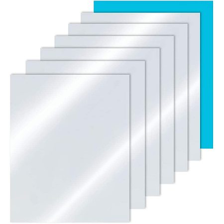 PandaHall 10 Pack Acrylic Mirror Sheets, with Films, for Home Decoration, Non Glass, Clear, 29x21x0.02cm