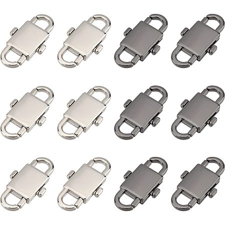 BENECREAT 12Pcs Alloy Adjustable Clasps Zipper Clip, Theft Detterent Luggage Hardware Accessories, Zipper Pull Replacement for Suitcases Luggage Backpacks, 2 Colors