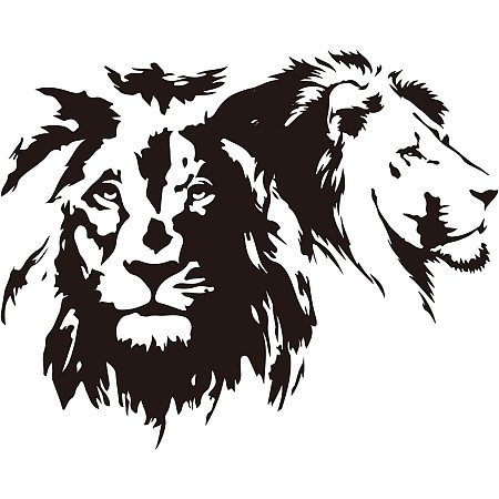 SUPERDANT Black and White Lion Theme Wall Decals 2 Lion Head Face Wall Stickers Decor Vinyl Wall Decor Stickers DIY Wall Art Wall Decals Sticker Decor for Living Room Bedroom Wall Decals