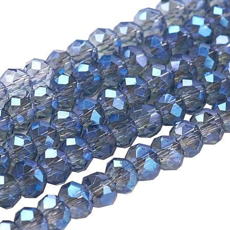 NBEADS 10 Strands of 2mm Wholesale Blue Briolette Crystal Glass Beads Faceted Spacer Beads Briollete Rondelle Shaped