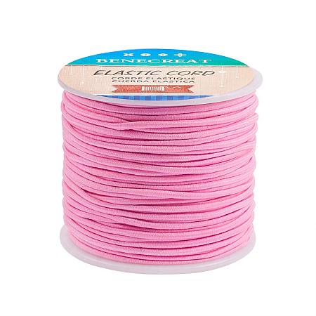 BENECREAT 2mm 55 Yards Elastic Cord Beading Stretch Thread Fabric Crafting Cord for Jewelry Craft Making (PearlPink)