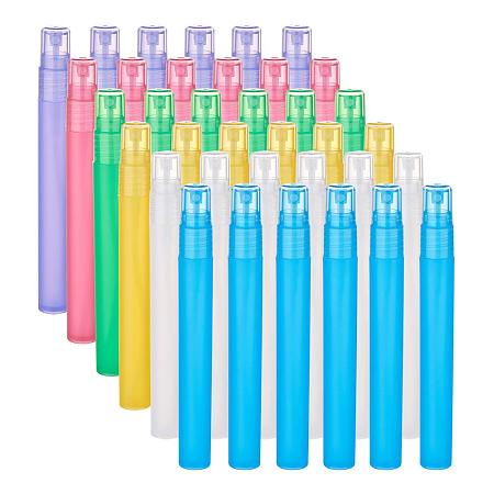 BENECREAT 24 Pack 15ml/0.5oz Small Frosted Plastic Spray Bottle 6-Color Empty Perfume Sample Bottle for Fragrance, Essential Oil and Other Personal Beauty Product