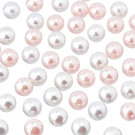 PandaHall Elite 60pcs Large Pearl Beads 2 Color Vase Floating Pearls No Hole Pearl Beads Elegant Glossy Makeup Beads for Vase Filler Table Scatter Wedding Party Home Decor, 14mm